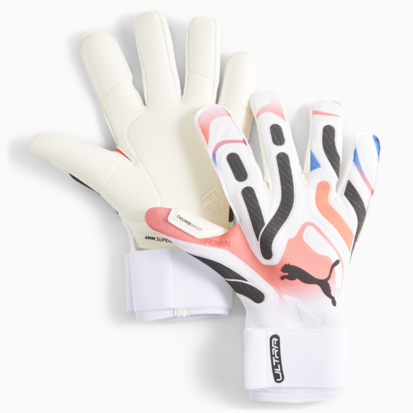 ULTRA Ultimate Hybrid Goalkeeper Gloves, PUMA White-Ultra Blue-Fire Orchid, large-ZAF