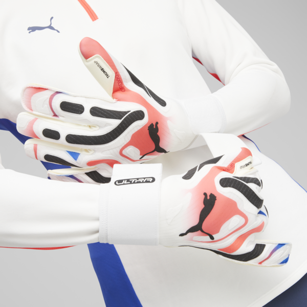 ULTRA Ultimate Hybrid Goalkeeper Gloves, PUMA White-Ultra Blue-Fire Orchid, large-ZAF