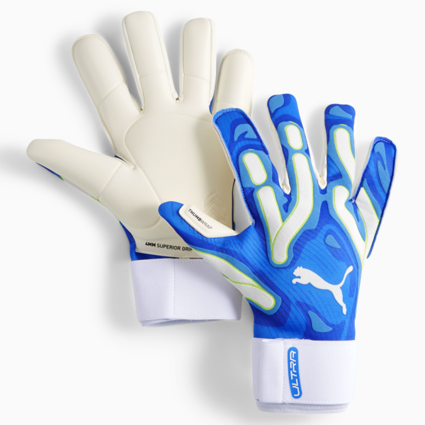 ULTRA Ultimate Hybrid Goalkeeper Gloves, Ultra Blue-PUMA White, large-ZAF