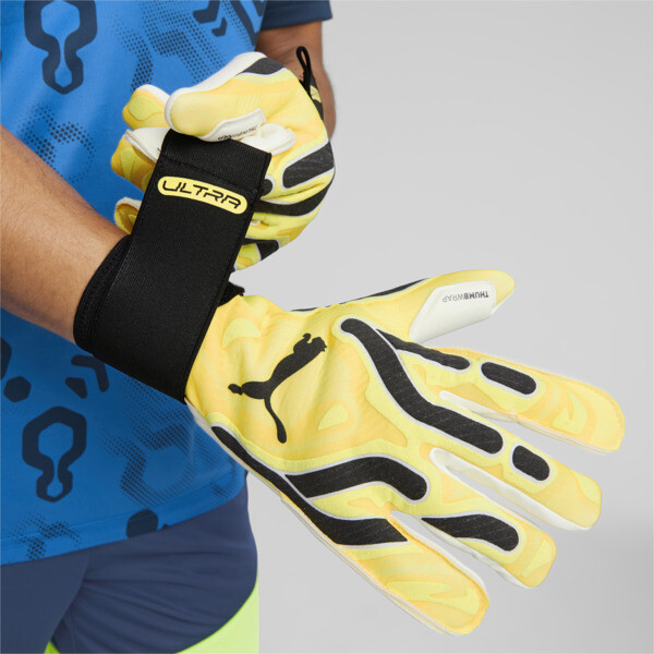 ULTRA Ultimate Hybrid Goalkeeper Gloves, Yellow Blaze-PUMA Black, large-ZAF