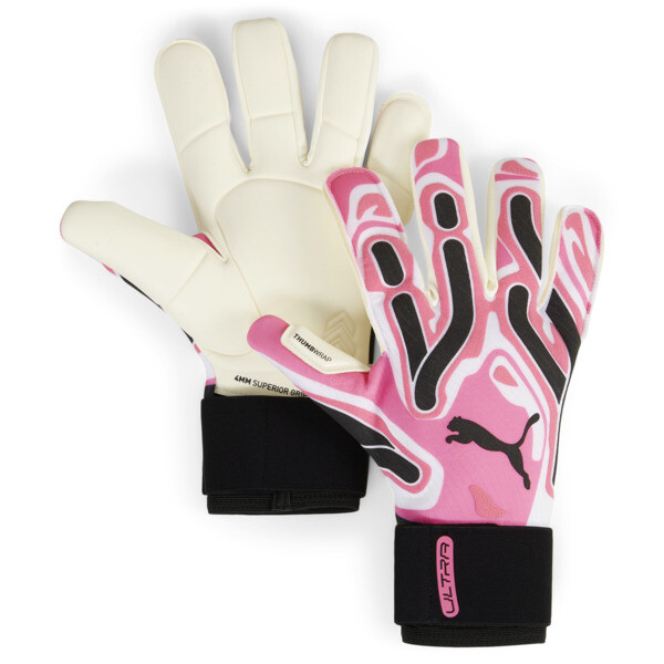 ULTRA Ultimate Hybrid Goalkeeper Gloves, Poison Pink-PUMA White-PUMA Black, large-ZAF