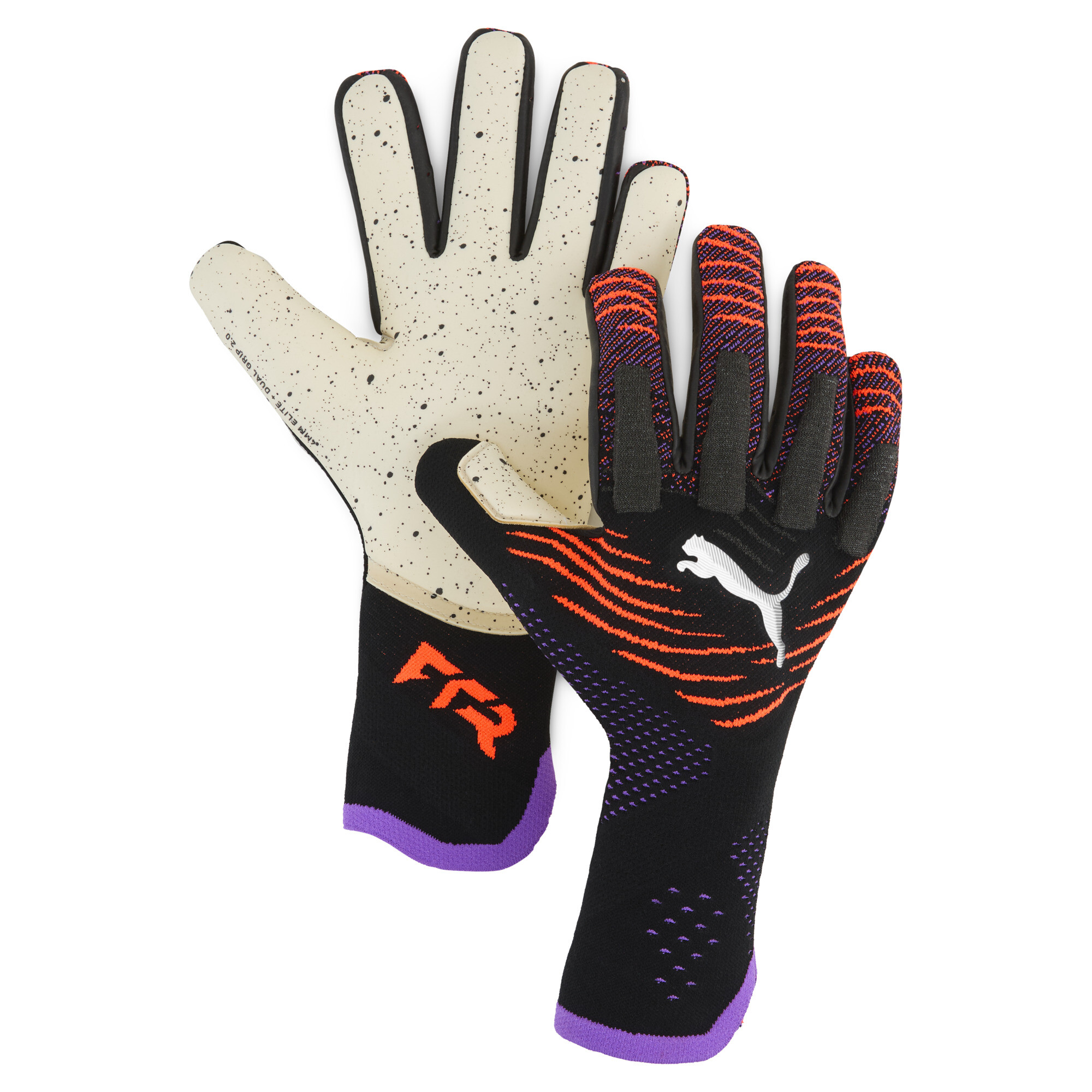 Puma FUTURE Ultimate NC Fußball Torwarthandschuhe | Mit Other Pattern | Black/Glowing Red/Purple Glimmer | Größe: 7