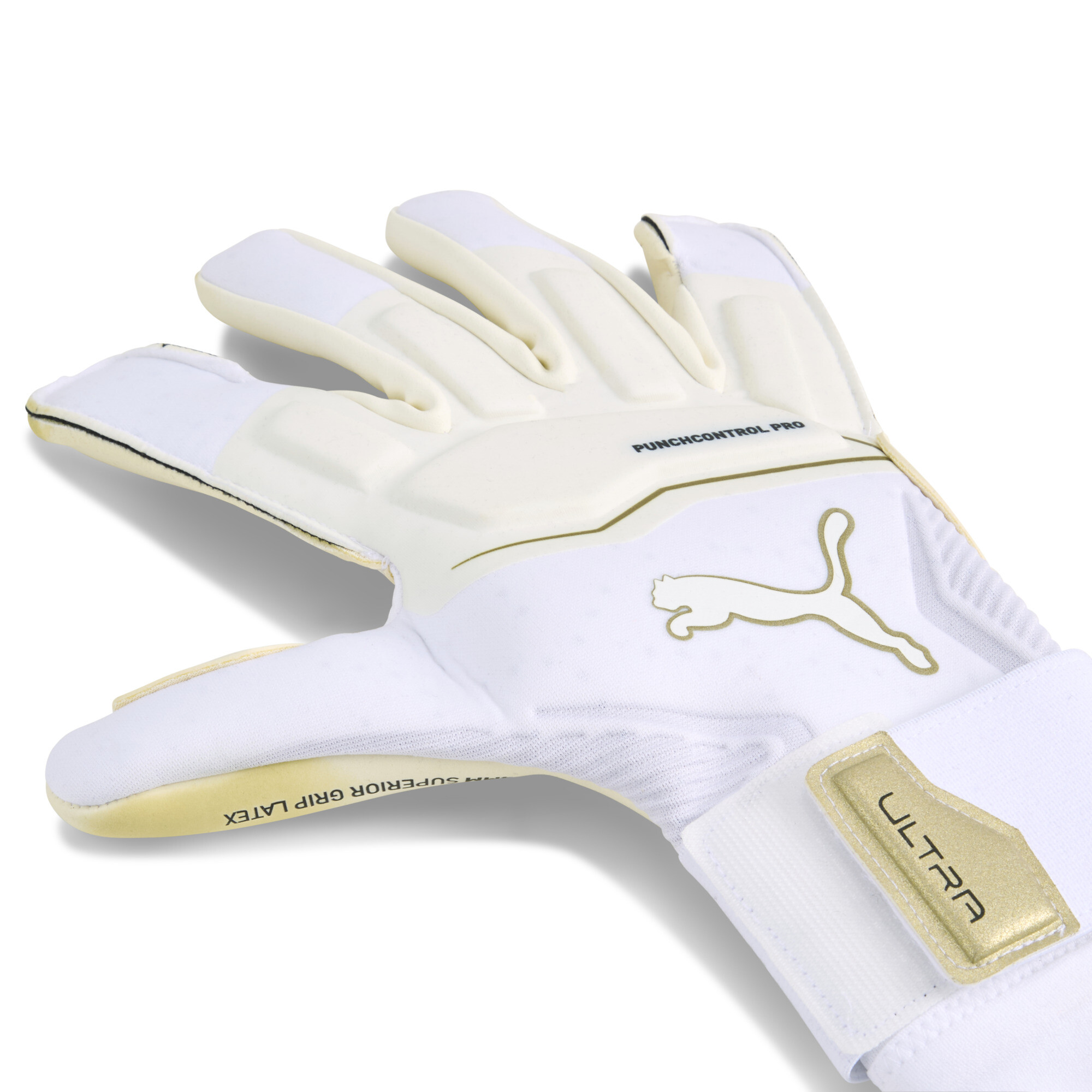 PUMA ULTRA Ultimate Hybrid keepershandschoenen, Wit/Goud, Maat 8 thumbnail 3