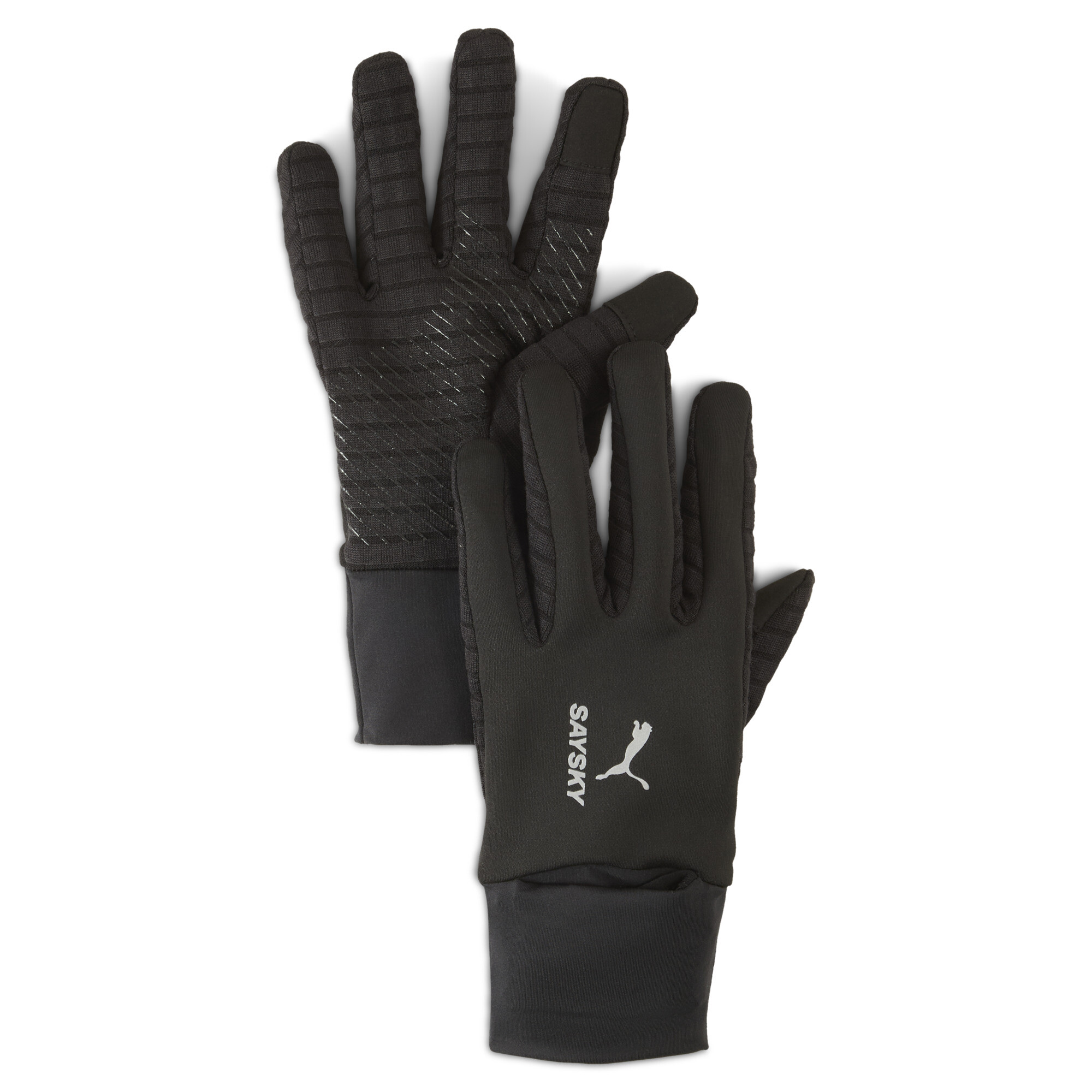 PUMA x SAYSKY Storm Shield Fingered Running Gloves in Black, Size M