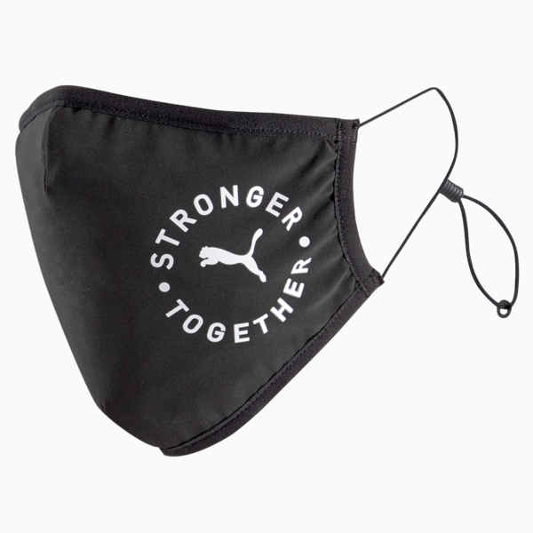PUMA Face Mask (Set of 2), Puma Black-Cat stronger together, large-ZAF