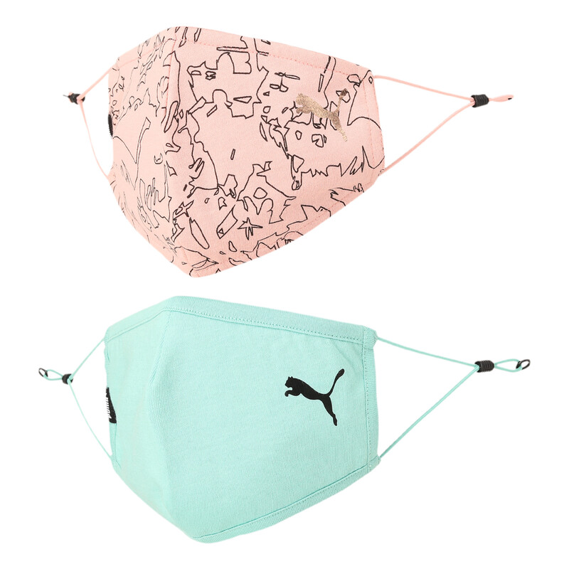 Kids PUMA Classic Face Mask Pack Of 2 in Pink size M