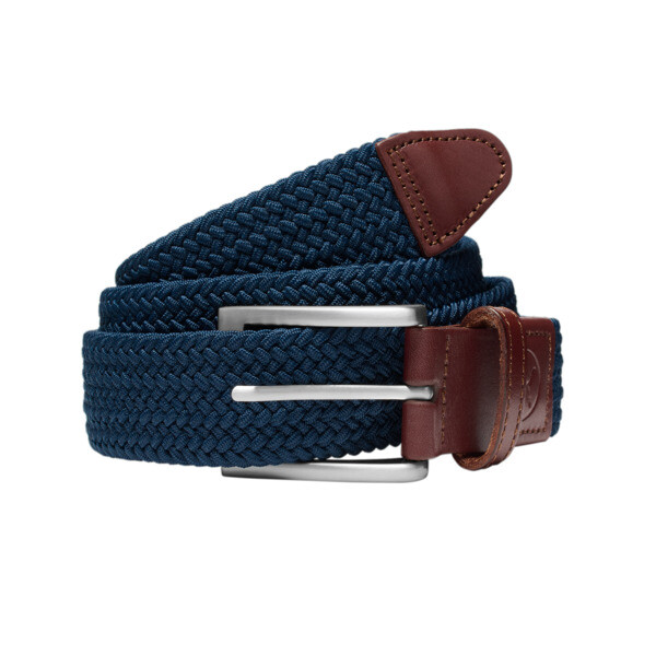 Braided Weave Men's Golf Belt, Deep Navy, swatch-ZAF