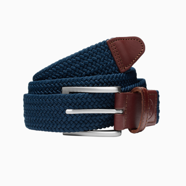 Braided Weave Men's Golf Belt, Deep Navy, large-ZAF