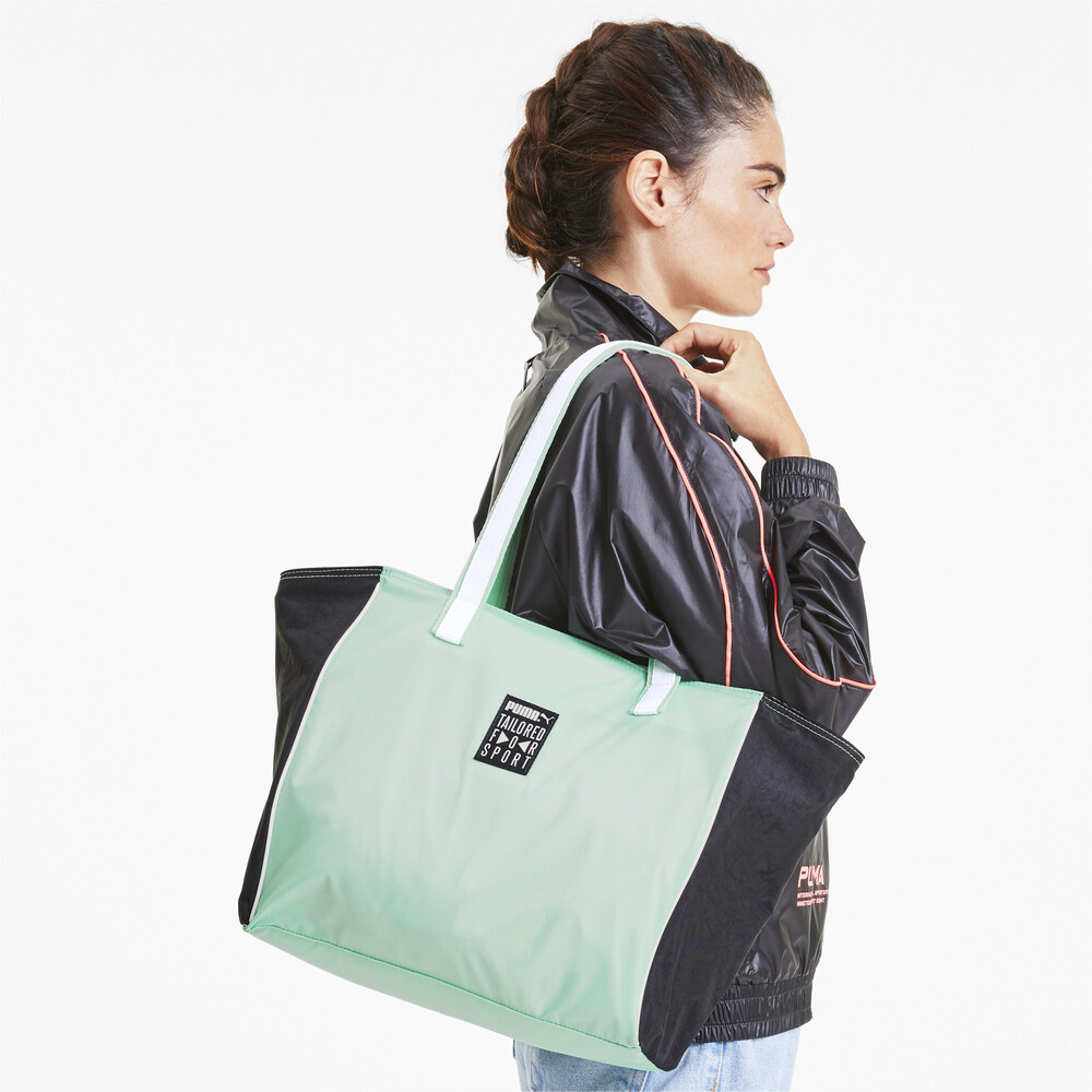 

PUMA - female - Сумка Prime Street Large Shopper – Mist Green-Black-White –, Зеленый