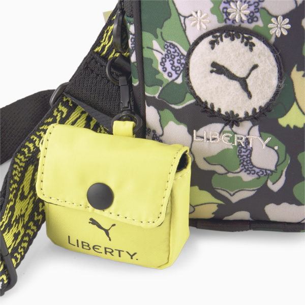 PUMA x LIBERTY Multi Pouch Women's Bag, Puma Black-Sulphur Spring-AOP, large-ZAF