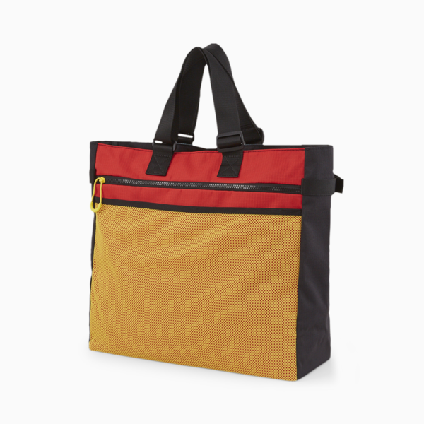PUMA x BUTTER GOODS Tote Bag, Mineral Blue-Puma Black-Maize, large-ZAF