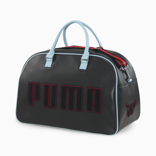 PUMA x DUA LIPA Grip Bag Women, Puma Black-Poppy Red-Light Aqua, large-ZAF