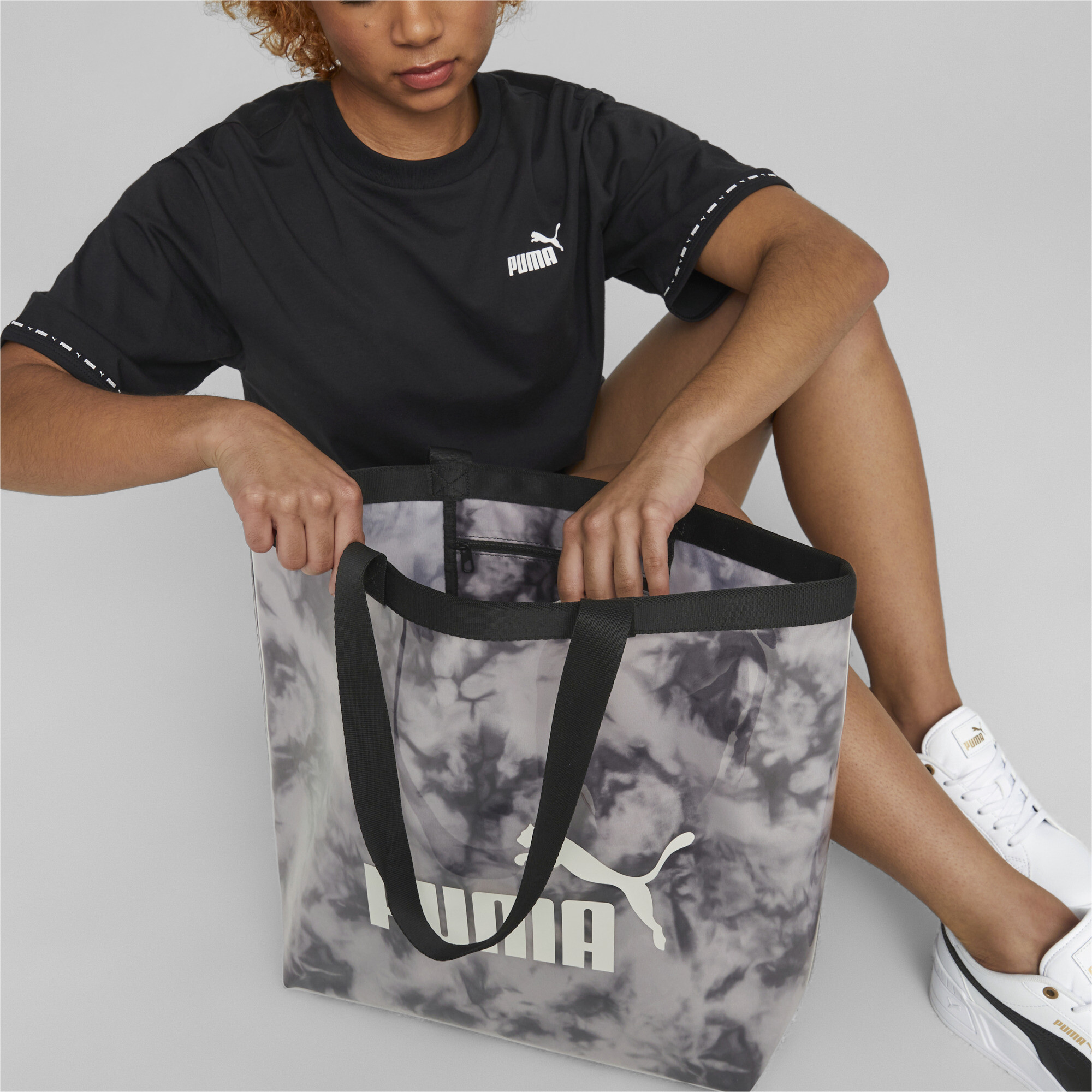 Women's PUMA Core Transparent Tote Bag In 10 - Black
