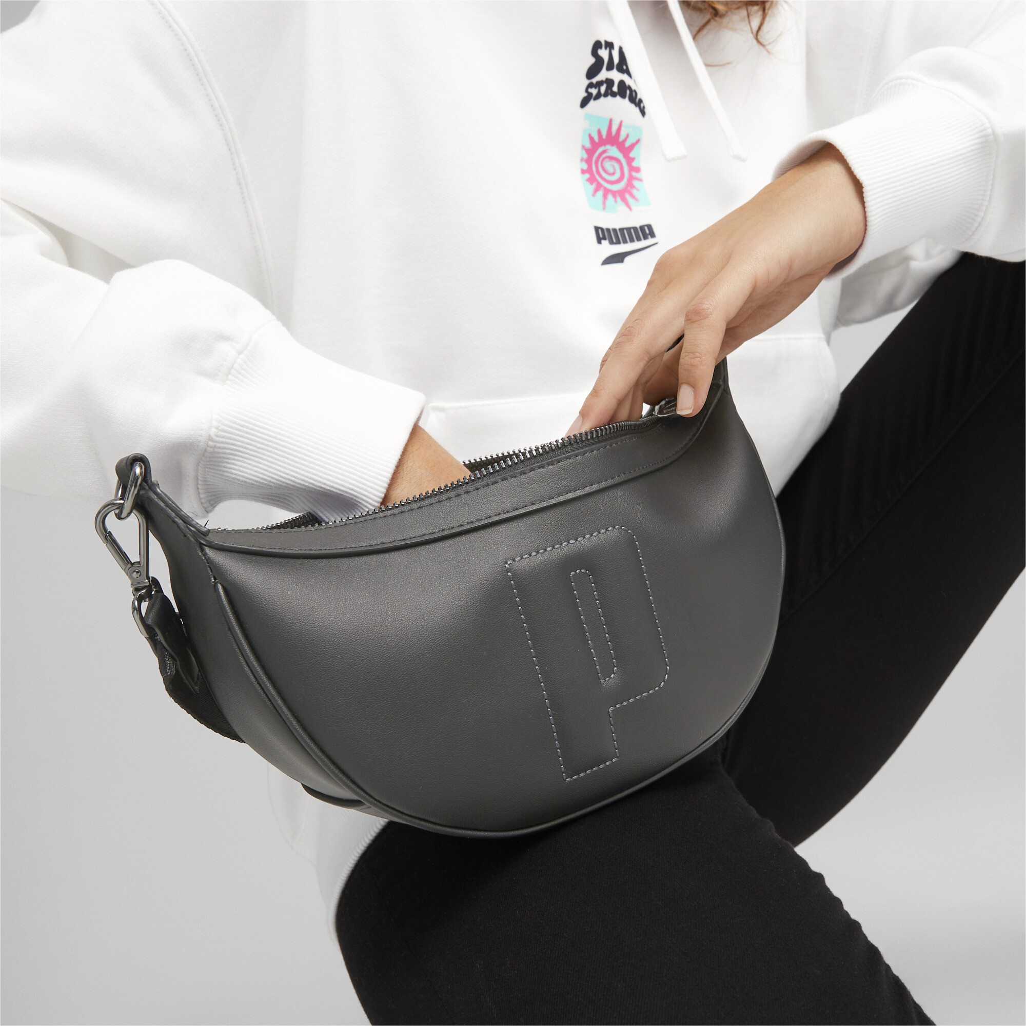 Women's PUMA Sense Mini Hobo Bag In 10 - Black