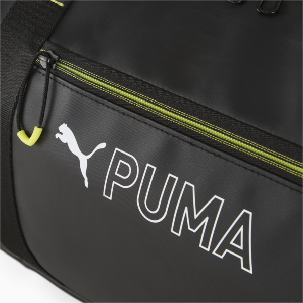 PUMA Fit Duffel Bag, Puma Black-Yellow Burst, large-ZAF