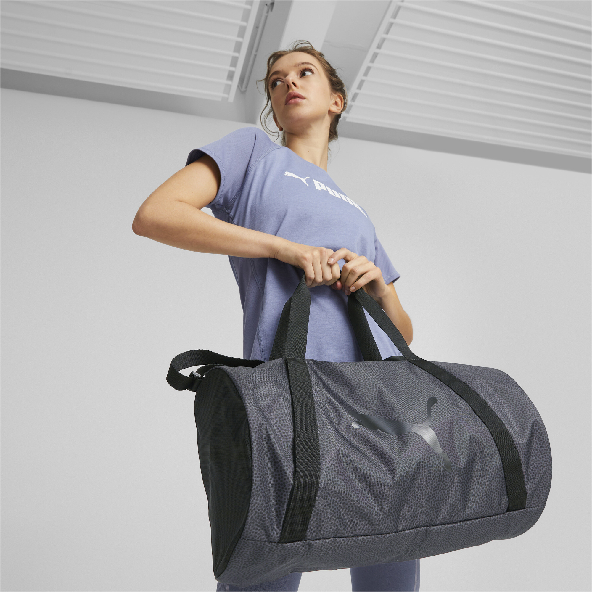 Women's PUMA Active Training Essentials Elektro Summer Barrel Bag In 10 - Black