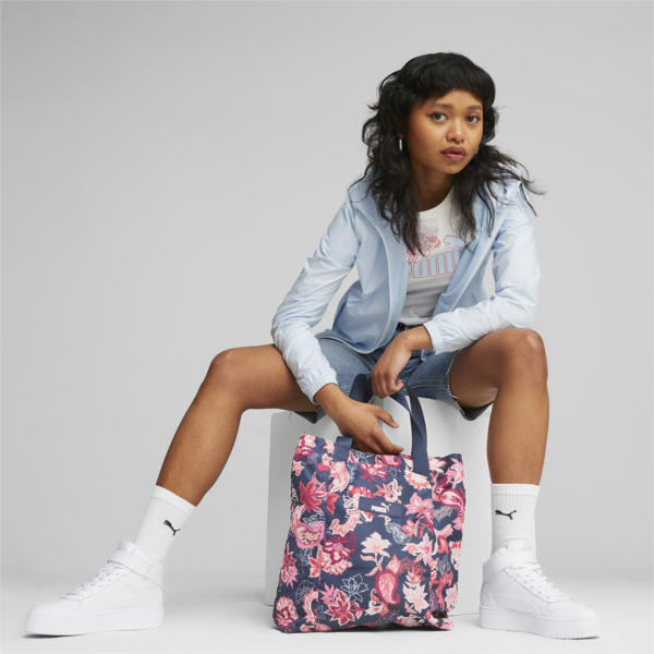 Core Pop Shopper, Persian Blue-floral AOP, large-ZAF
