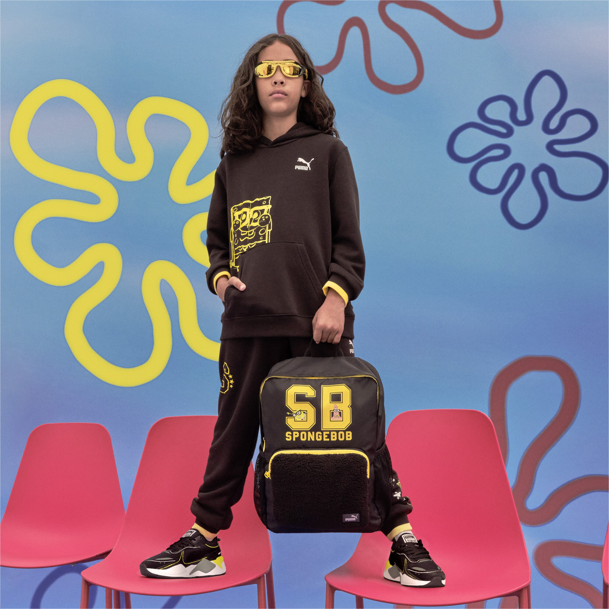 Kids' PUMA X SPONGEBOB SQUAREPANTS Backpack In Black