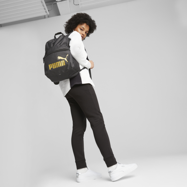 Mochila PUMA Phase II, PUMA Black-Golden Logo, large-ARG