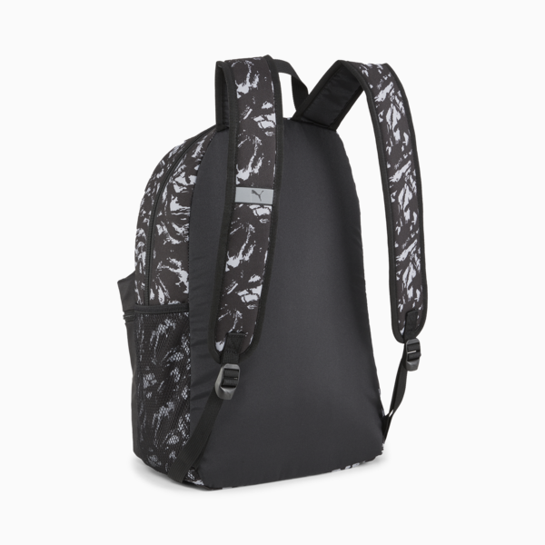 PUMA Phase Printed Backpack, PUMA Black-Concrete Gray AOP, large-ZAF