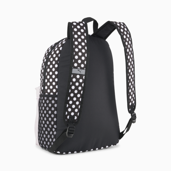 PUMA Phase Printed Backpack, PUMA Black-Polka Dot AOP, large-ZAF