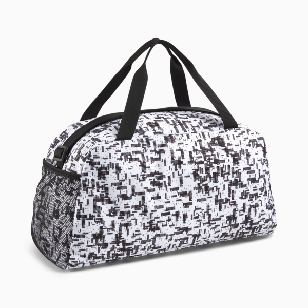 PUMA Phase Printed Sports Bag, PUMA Black-B&W AOP, large-ZAF
