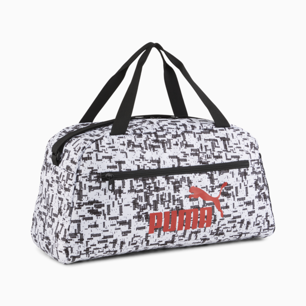 PUMA Phase Printed Sports Bag, PUMA Black-B&W AOP, large-ZAF