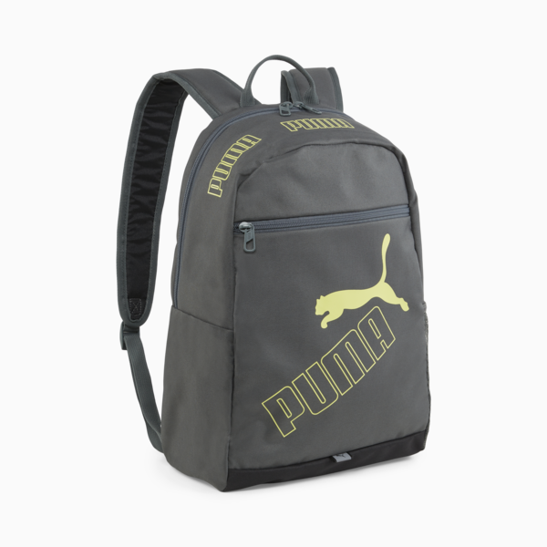 PUMA Phase Backpack II, Mineral Gray-Lime Sheen, large-ZAF