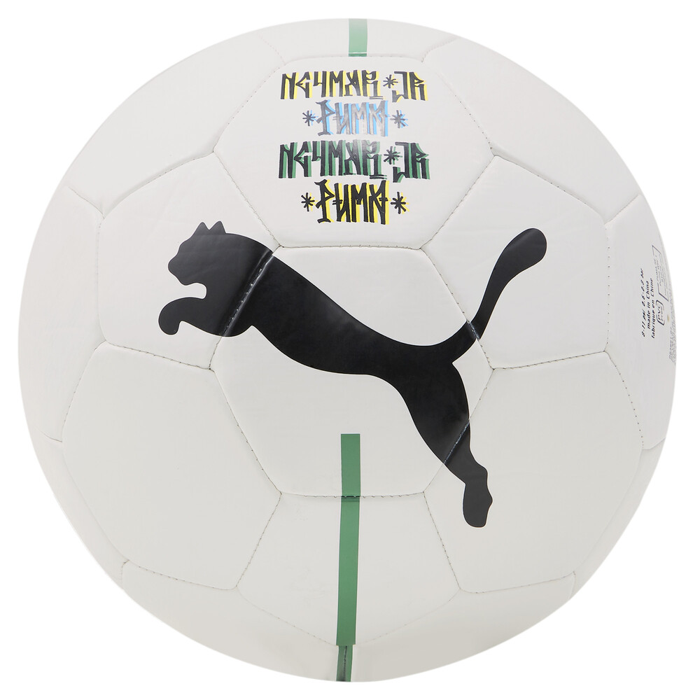 

PUMA - Футбольный мяч Neymar Jr Fan Training Football – Puma White-Puma Black-Dandelion-Amazon Green –, Белый