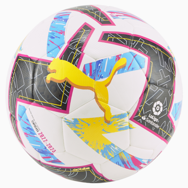 Pelota de fútbol La Liga 1 Orbita Hybrid, Puma White-Beetroot Purple-Blue Atoll, large-ARG