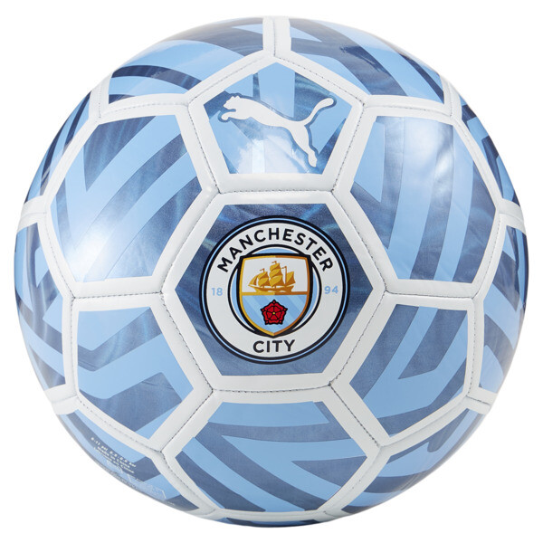 PUMA Manchester City Fan Soccer Ball in White/Team Light Blue, Size 5