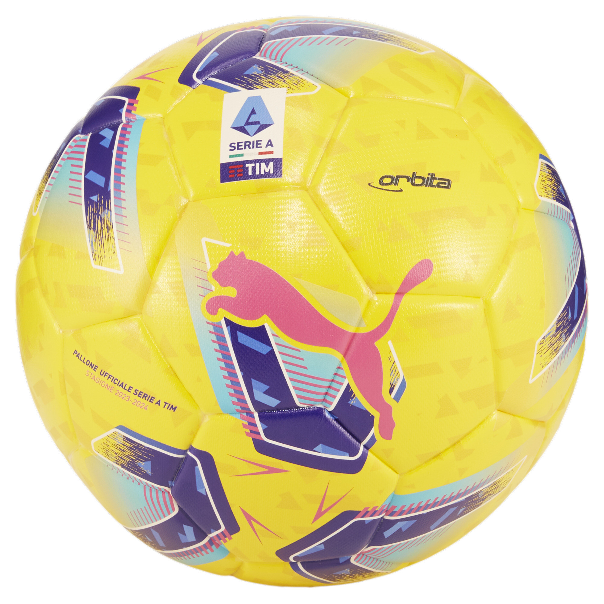 Puma Orbita Serie A Replica Football, Yellow, Size 5, Accessories