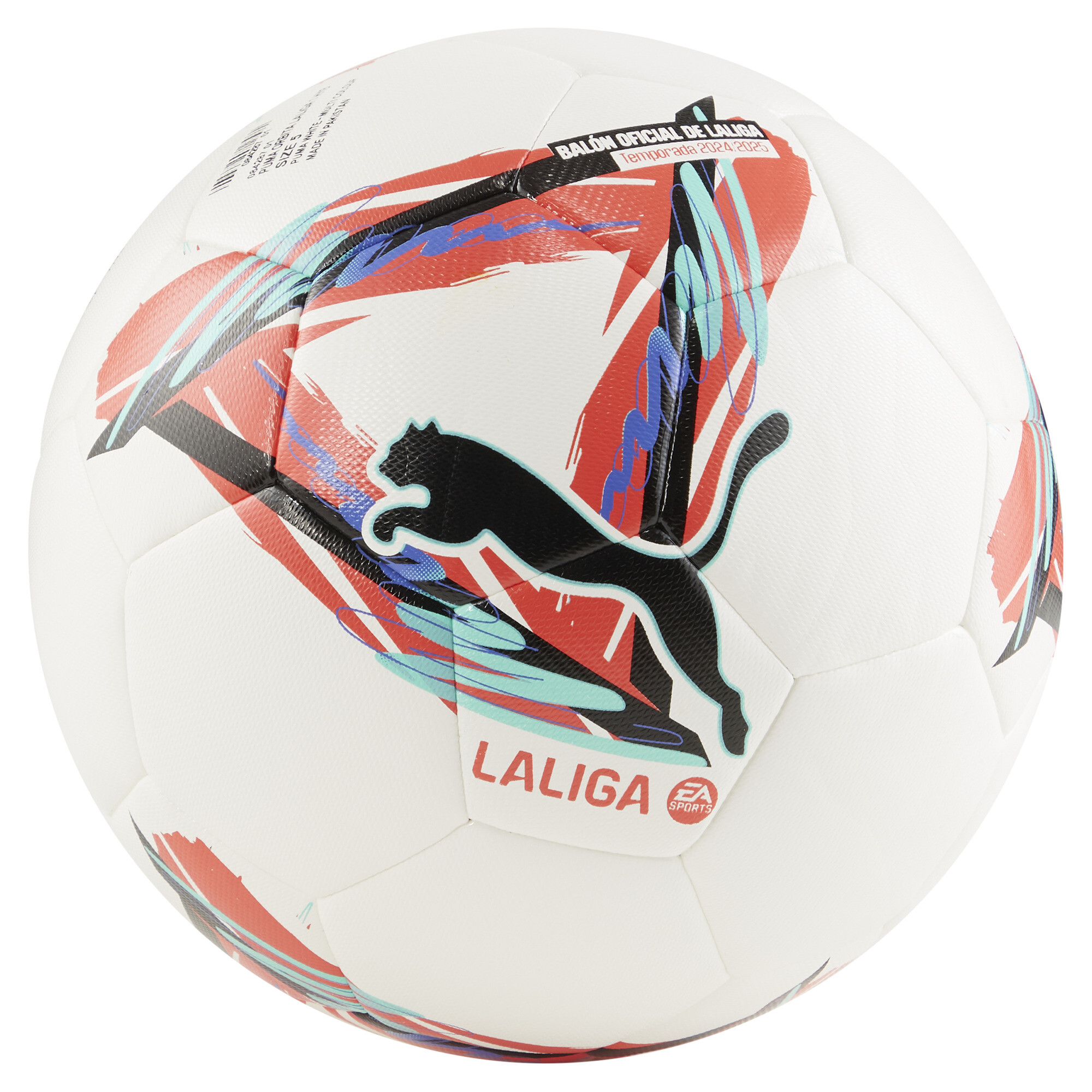 Puma Orbita LaLiga 1 Hybrid Fußball | Mit Print | White/Multicolor | Größe: 5