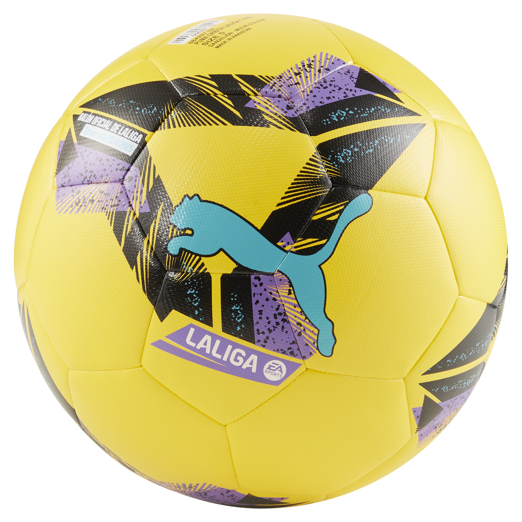 Puma Orbita LaLiga 1 Hybrid Fußball | Mit Print | Pelé Yellow/Multicolor | Größe: 5