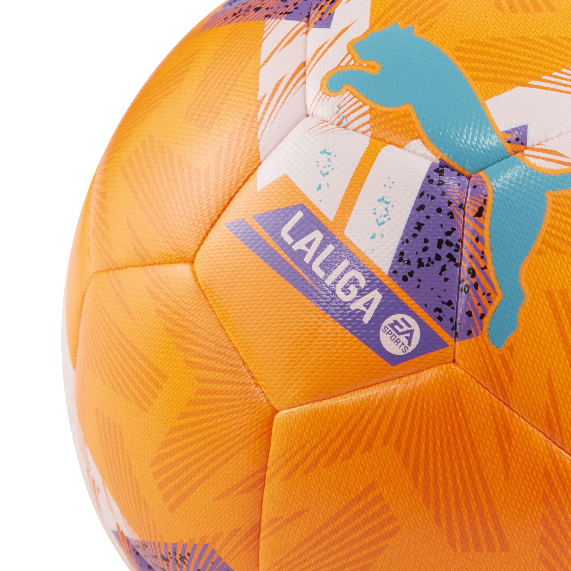 PUMA Orbita LaLiga 1 hybride voetbal voor Dames, Oranje/Meerkleurig