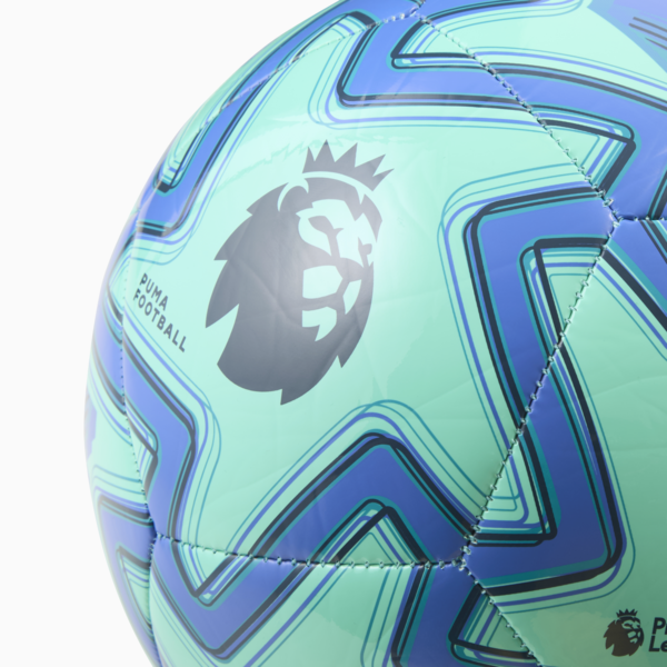 PUMA Orbita Play Premier League Brilliance Football, Electric Peppermint-Mountain Blue-PUMA Black, large-MEX