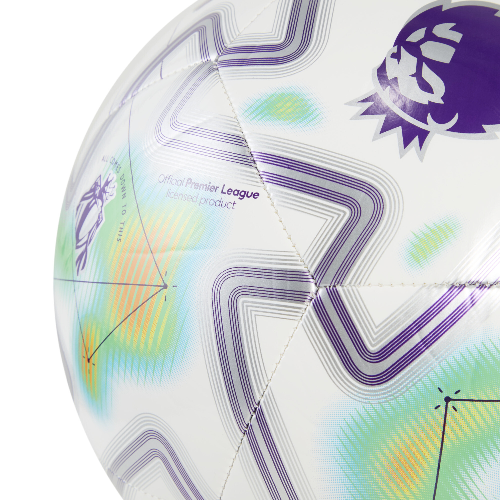 PUMA Orbita Play Premier League Thrill voetbal, Wit/Meerkleurig, Maat 5 thumbnail 2