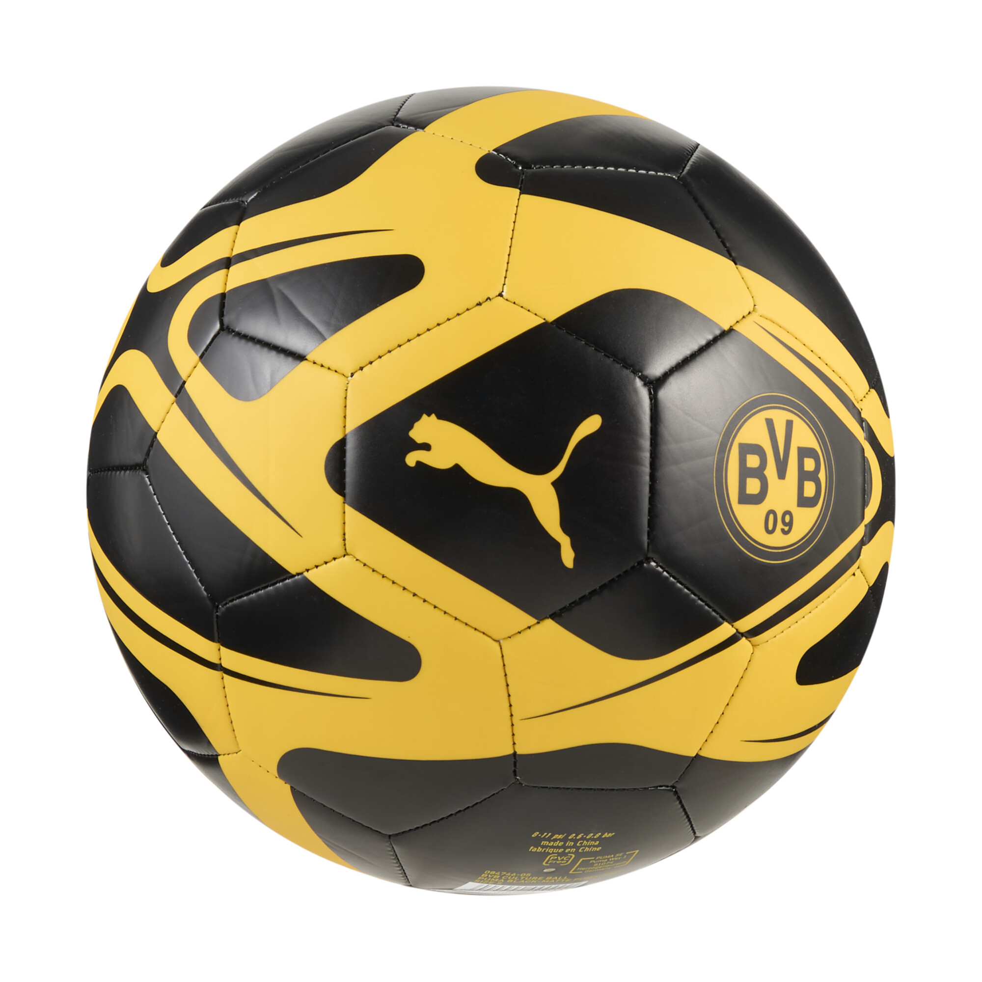 PUMA Borussia Dortmund CULTURE voetbal, Zwart/Goud, Maat 5 thumbnail 2