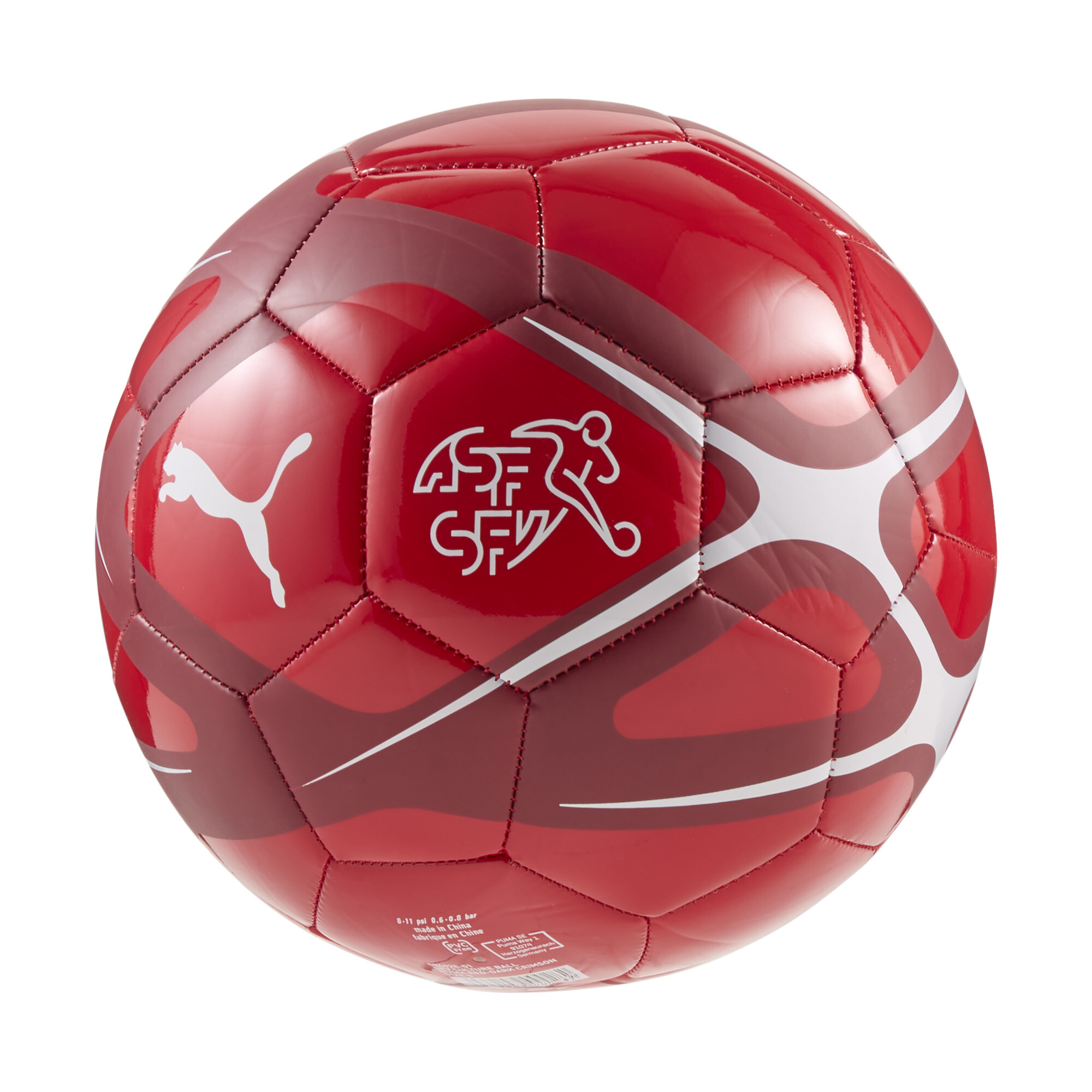 Puma Schweiz Culture Fußball | Mit Print | Red/Dark Crimson | Größe: 4