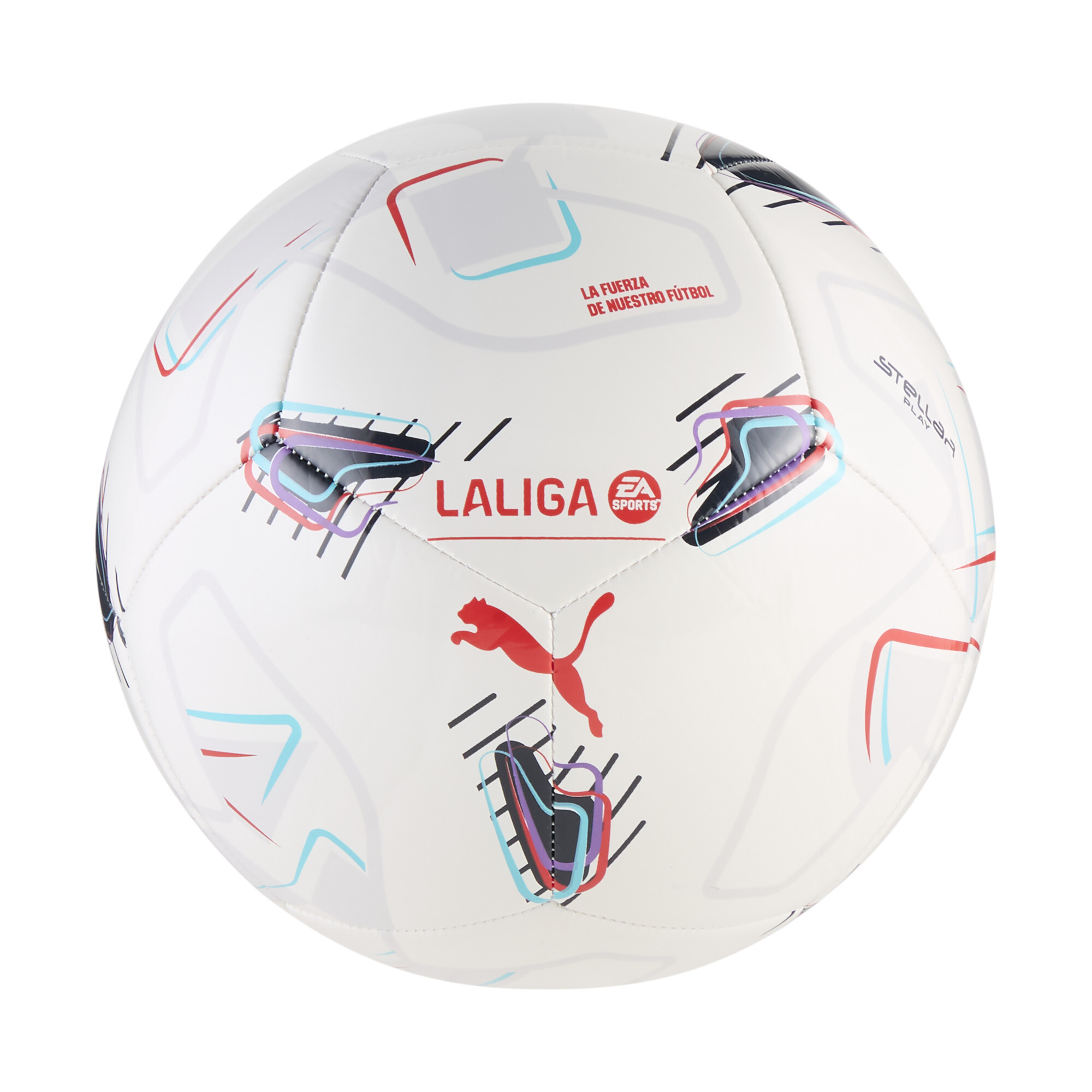 PUMA Stellar Play Laliga Soccer Ball, Kids, Size 5, PUMA White/Multicolor