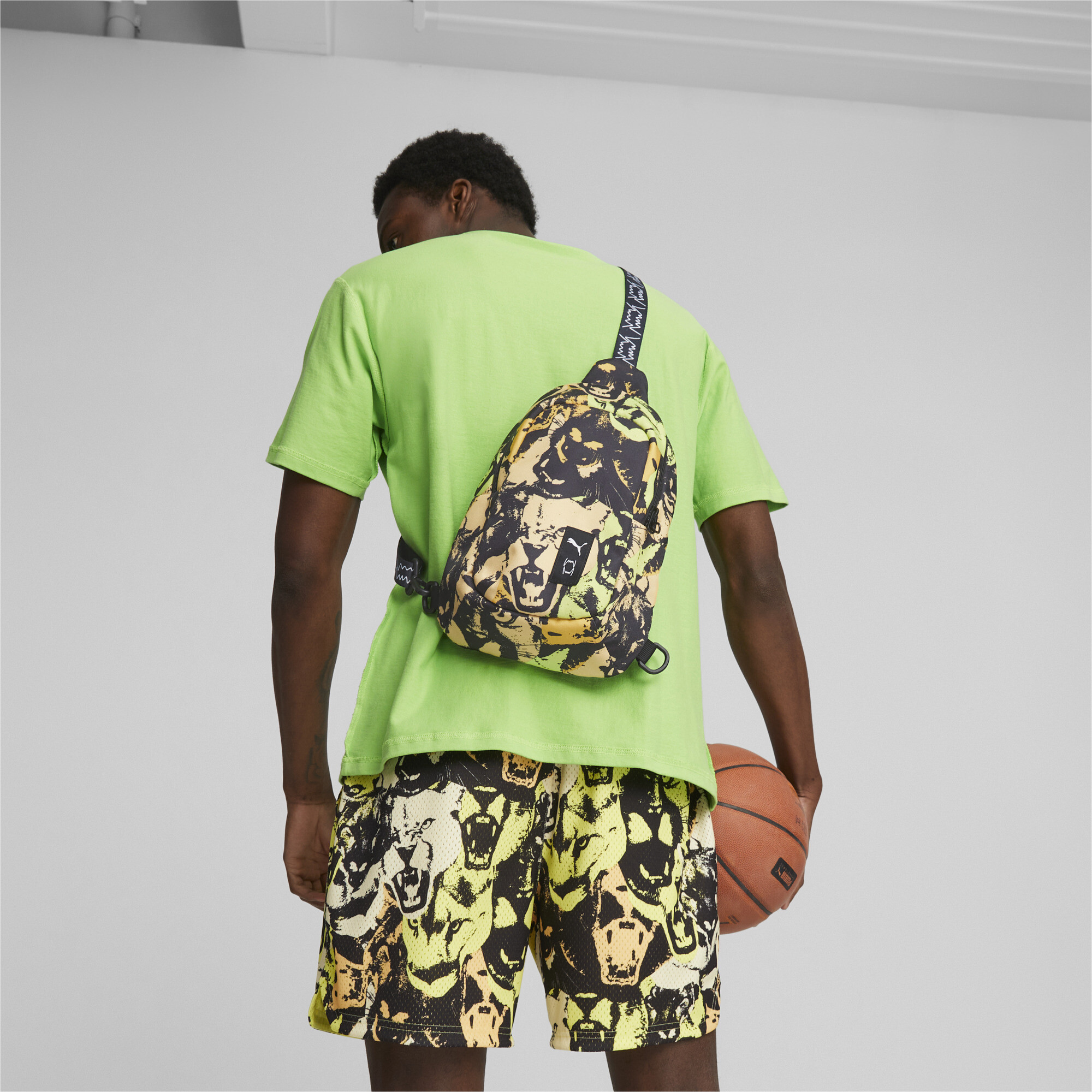 Men's Puma Basketball Cross-Body Bag, Yellow, Accessories