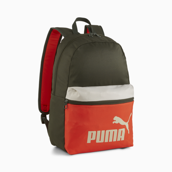 PUMA Phase Colorblock Backpack, Dark Olive-Redmazing-Desert Dust, large-ZAF