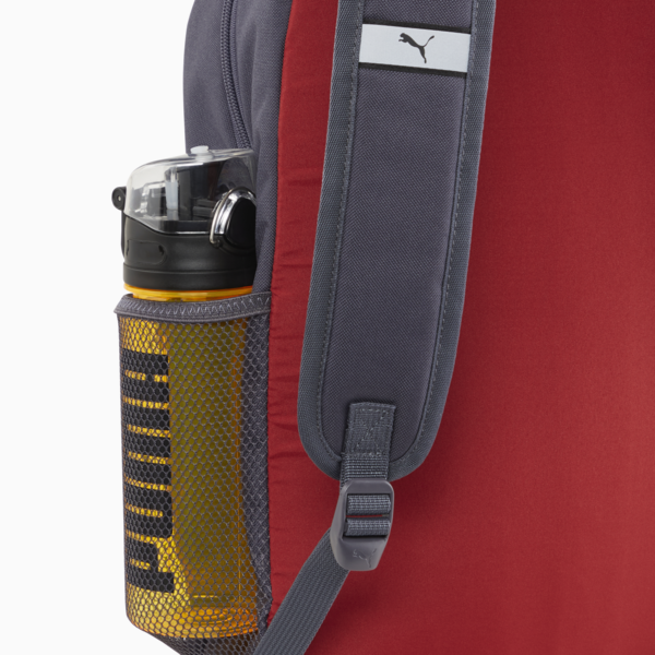 PUMA Phase Colorblock Backpack, Galactic Gray-Intense Red-PUMA White-Intense Red, large-ZAF
