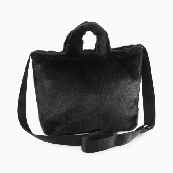 Core Fur Mini Tote Bag, PUMA Black, large-ZAF