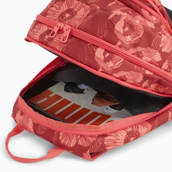 Mochila PUMA Academy, Intense Red-Floral AOP, large-ARG