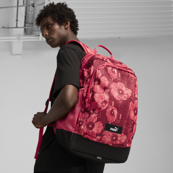 Mochila PUMA Academy, Intense Red-Floral AOP, large-ARG