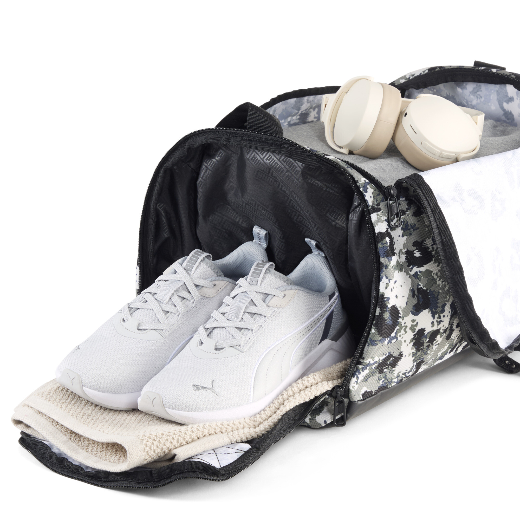 PUMA Challenger All-Over Print sporttas small voor Heren, Zwart
