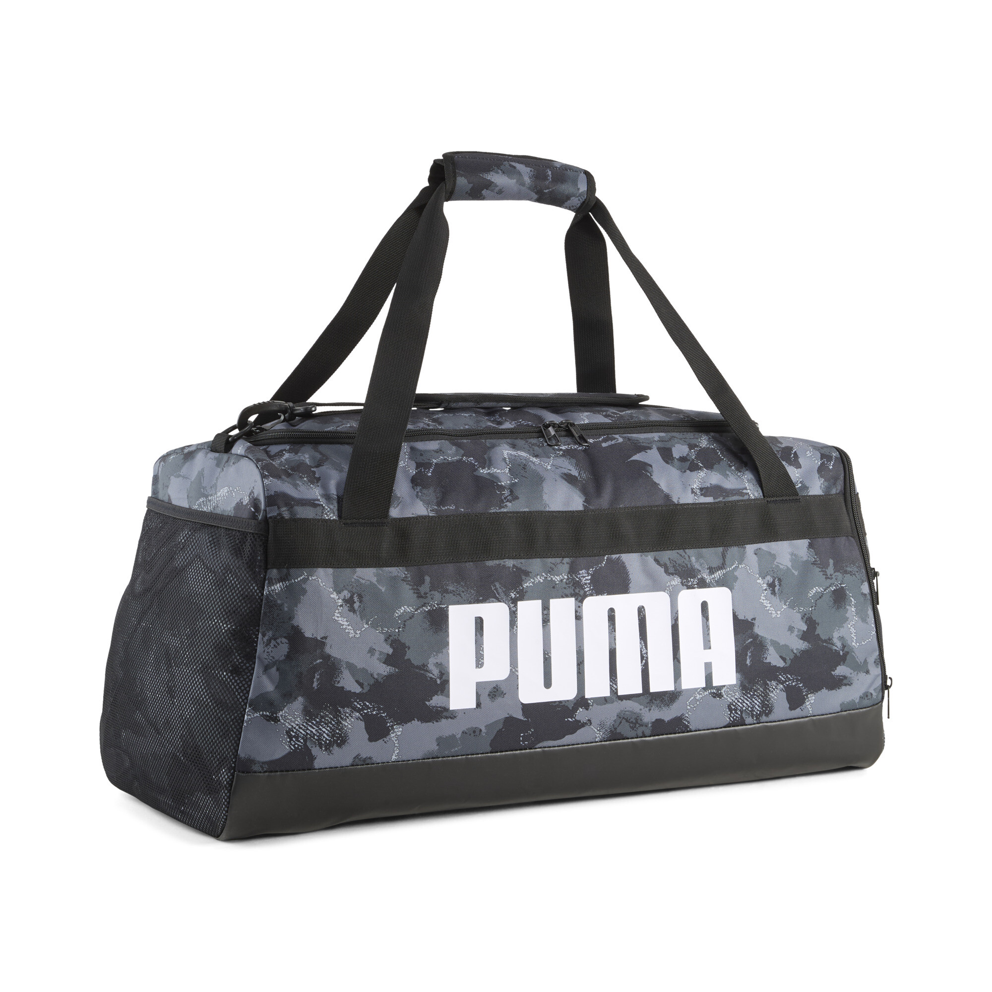 PUMA Challenger medium sporttas met all-over-print, Zwart