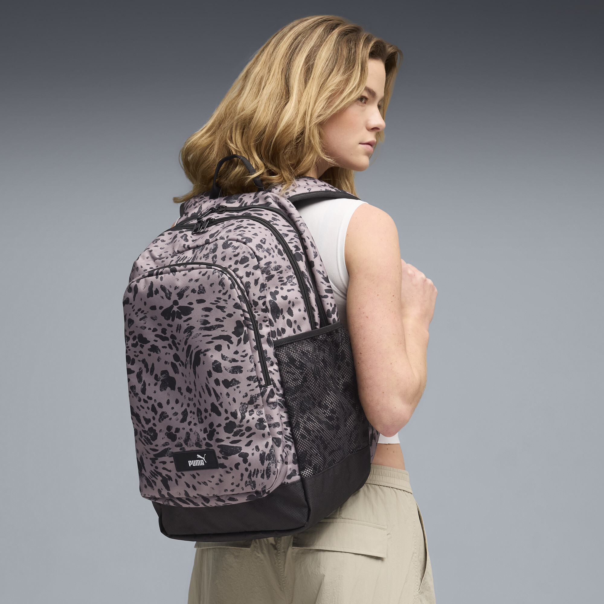 PUMA Academy 29L all-over print rugzak, Grijs thumbnail 4