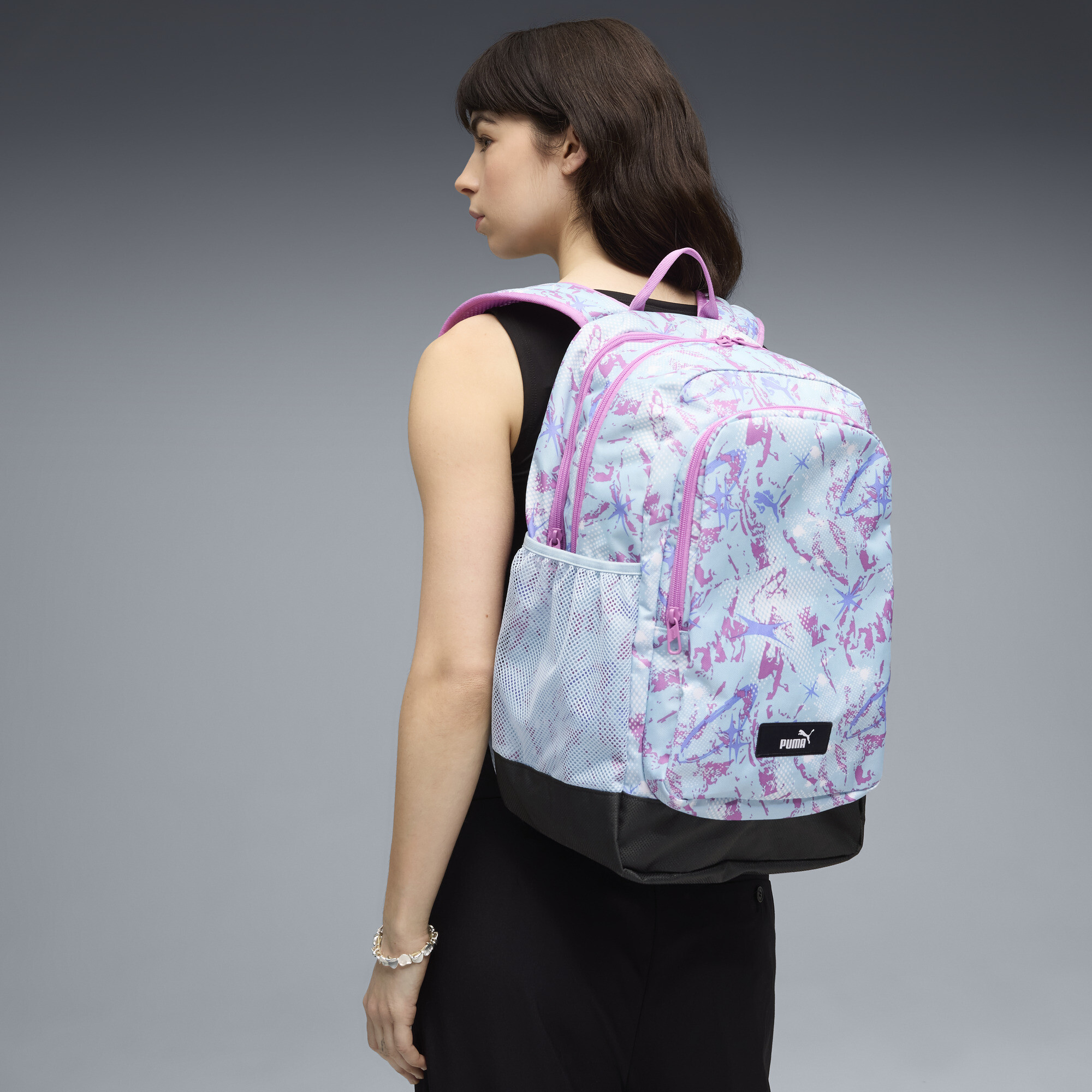 PUMA Academy 29L all-over print rugzak, Grijs thumbnail 4